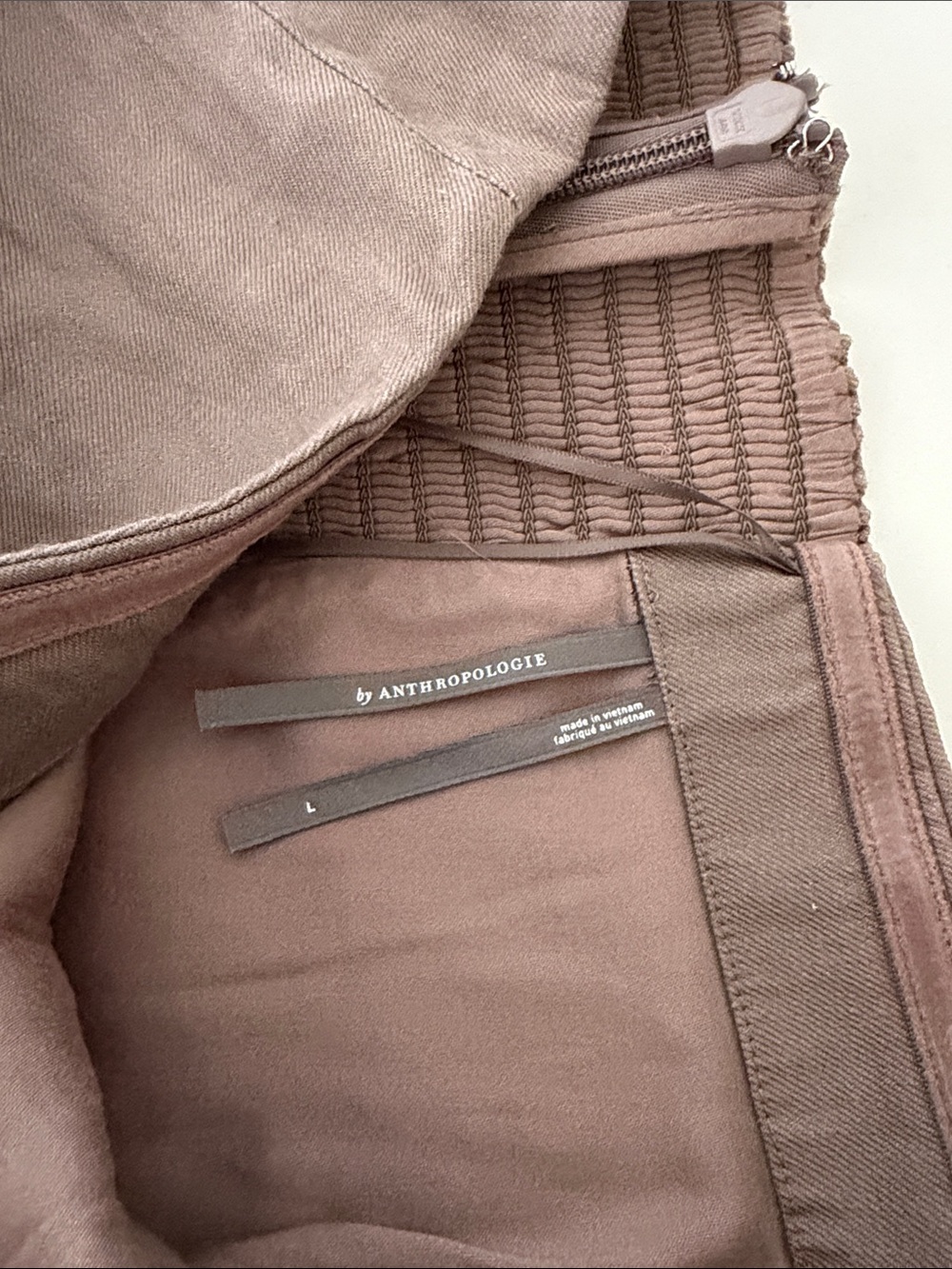Anthropologie Strapless Midi Dress in Warm Taupe L - Picture 2 of 3
